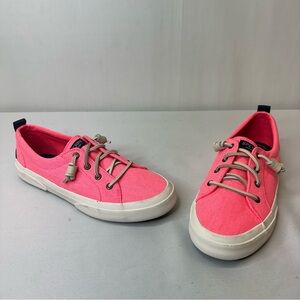 Sperry 🦊 NWOT Bright Pink Canvas Sneakers Sz 9